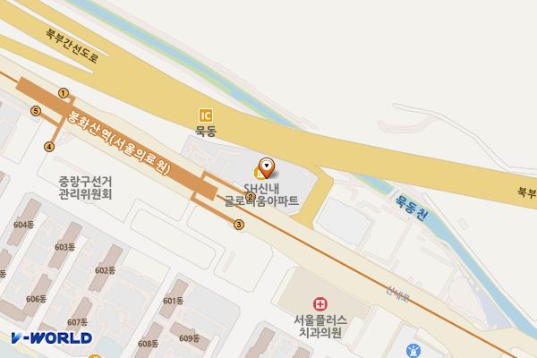 봉화산역 공영주차장 위치 지도 — 서울특별시 중랑구 신내로 208