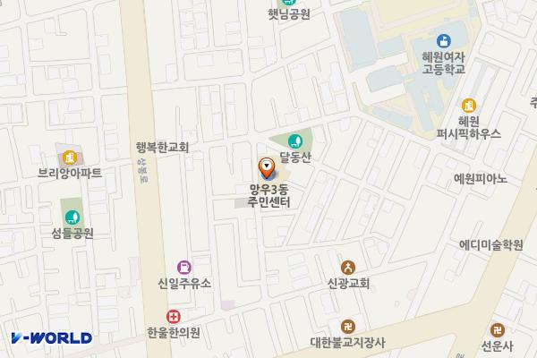 망우3동 공영주차장 위치 지도 — 서울특별시 중랑구 겸재로 61길, 주차장내 2층