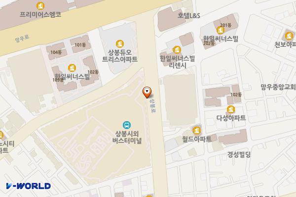 상봉터미널 위치 지도 — 서울특별시 중랑구 상봉로117