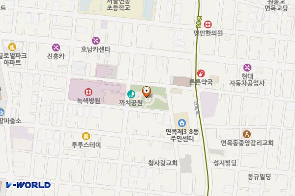 까치어린이공원 위치 지도 — 서울특별시 중랑구 면목3동 570