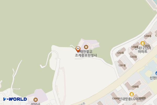 봉화산근린공원(보현정사앞) 위치 지도 — 서울특별시 중랑구 상봉동 산22