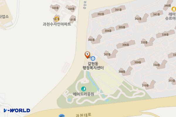 갈현동 주민센터 주차장 위치 지도 — 경기도 과천시 갈현동 679