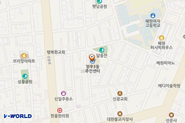 망우3동주민센터 화장실 위치 지도 — 서울특별시 중랑구 겸재로61길 40(망우3동)