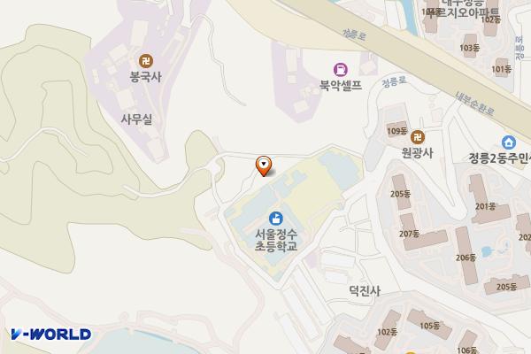 북한산 에코체험관 공중화장실 위치 지도 — 서울특별시 성북구 정릉로24길 110-14(정릉동)
