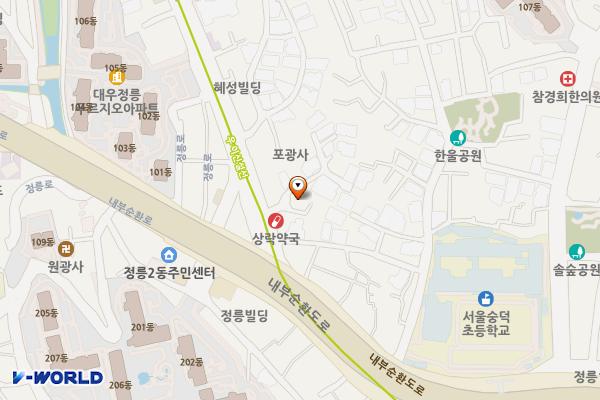 정릉아동보건지소 위치 지도 — 서울특별시 성북구 보국문로4길 8(정릉동, 대진빌딩)