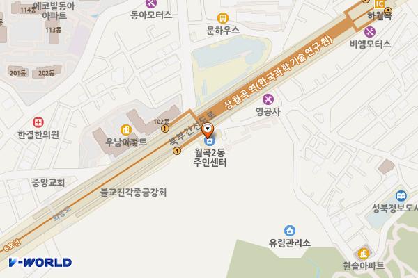 상월곡실버복지센터 위치 지도 — 서울특별시 성북구 화랑로18길 6(상월곡동)