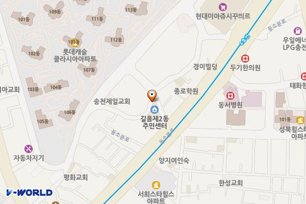 길음2동 주민센터 위치 지도 — 서울특별시 성북구 삼양로2길 70, 길음2동 주민센터(길음3치안센터) (길음동)