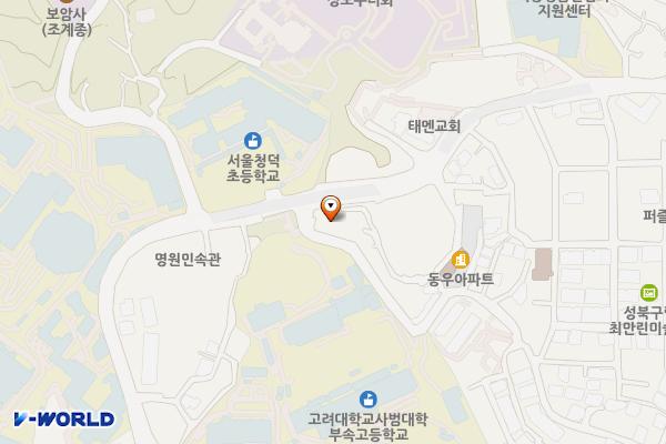 정릉종합사회복지관 위치 지도 — 서울특별시 성북구 솔샘로5길 92, 정릉종합사회복지관 (정릉동)