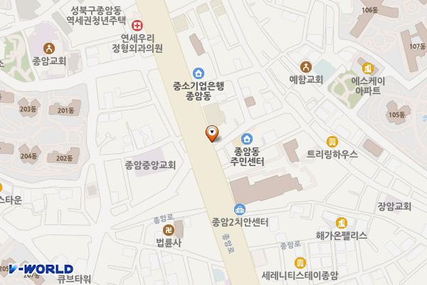 종암동 주민센터 위치 지도 — 서울특별시 성북구 종암로 98-8, 종암동주민센터 (종암동)