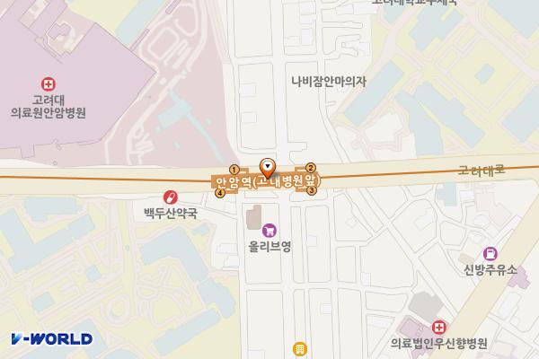 안암역 공중화장실 지하1층 위치 지도 — 서울특별시 성북구 고려대로 지하 89, 안암역 (안암동5가)