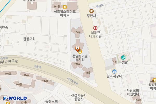 달빛마루도서관 위치 지도 — 서울특별시 성북구 종암로 167(하월곡동, 동일하이빌뉴시티)