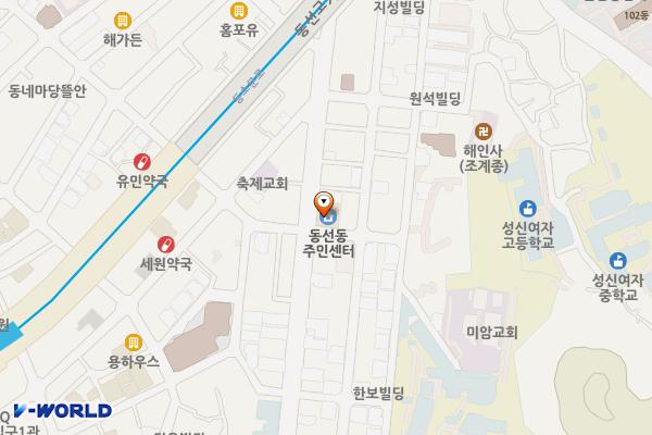 동선동 주민센터 위치 지도 — 서울특별시 성북구 동소문로26길 27, 동선동주민센터 (동선동3가)