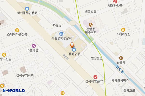 성북구청 위치 지도 — 서울특별시 성북구 보문로 168, 성북구청 (삼선동5가)