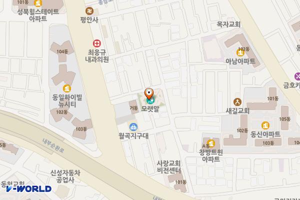 모랫말근린공원 공중화장실 위치 지도 — 서울특별시 성북구 종암로34길 16(하월곡동)