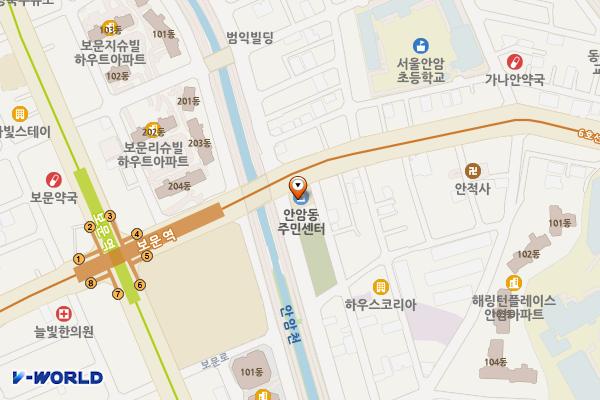 안암동 주민센터 위치 지도 — 서울특별시 성북구 고려대로 16, 안암동주민센터 (안암동2가)