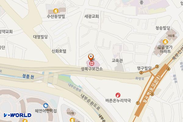 성북구보건소 위치 지도 — 서울특별시 성북구 화랑로 63, 성북구보건소 (하월곡동)