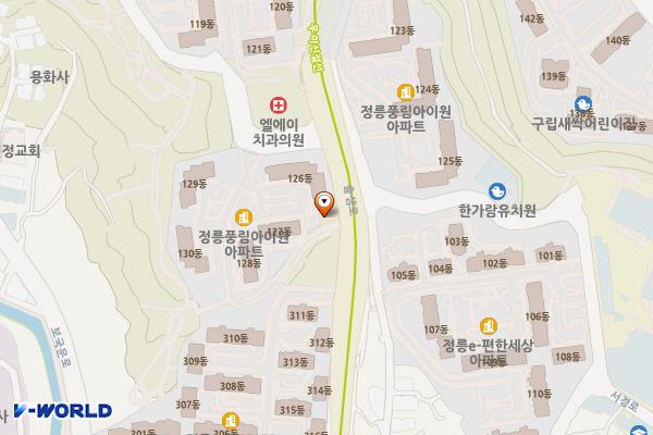 정릉파출소 위치 지도 — 서울특별시 성북구 솔샘로 111, 정릉지구대 (정릉동)