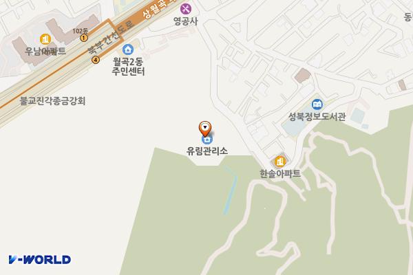서울국유림관리소 위치 지도 — 서울특별시 성북구 화랑로18가길 30, 서울국유림관리소 (상월곡동)