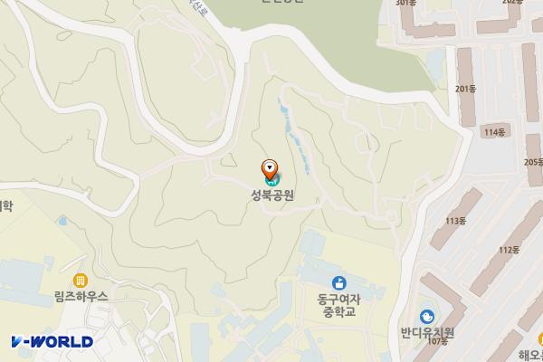 성북근린공원 공중화장실 위치 지도 — 없음