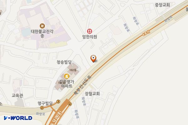정평빌딩 개방화장실 위치 지도 — 서울특별시 성북구 화랑로 103(하월곡동)