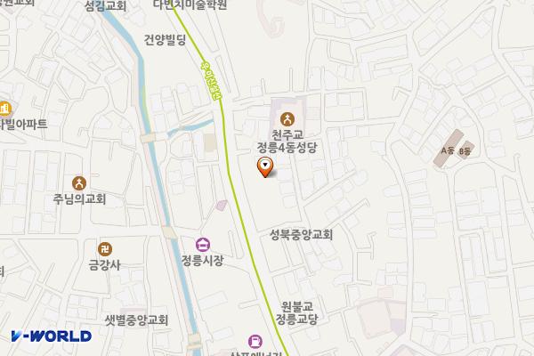 강산제2주유소 개방화장실 위치 지도 — 서울특별시 성북구 보국문로 52, 강산제2주유소 (정릉동)
