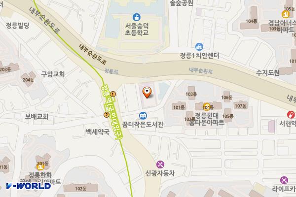 정릉교회 개방화장실 위치 지도 — 서울특별시 성북구 정릉로 280, 정릉교회 (정릉동)