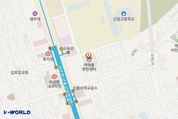 미아동복합청사 화장실 위치 지도 — 서울특별시 강북구 솔매로49길 14 (미아동, 미아동 복합청사, 미아문화정보도서관)