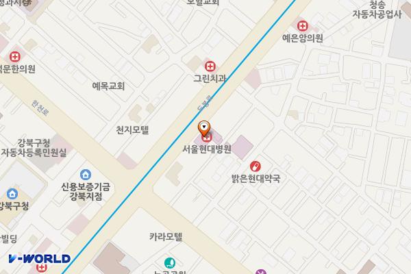 서울현대병원 화장실 위치 지도 — 서울특별시 강북구 도봉로 374 (번동, 서울특별시현대병원)