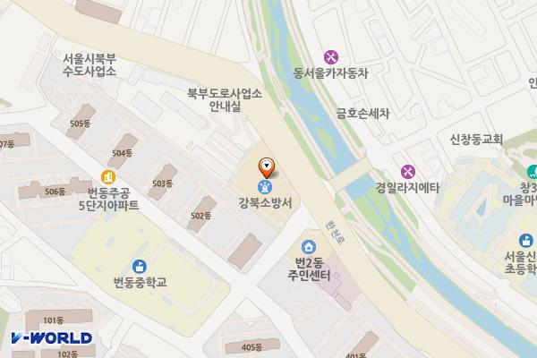 강북소방서 위치 지도 — 서울특별시 강북구 한천로911