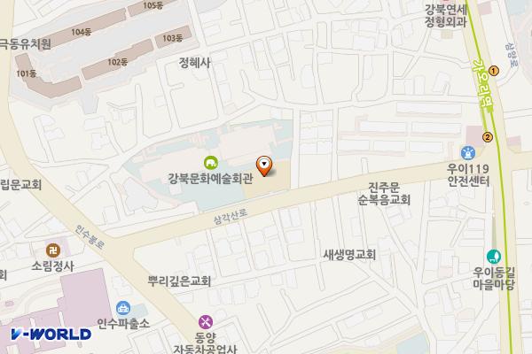 강북구의회 공중화장실 위치 지도 — 서울특별시 강북구 삼각산로 89