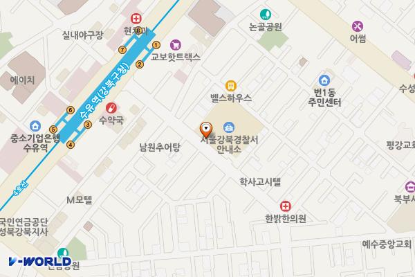 서울강북경찰서 본관 화장실 위치 지도 — 서울특별시 강북구 오패산로 406 (번동, 서울강북경찰서)