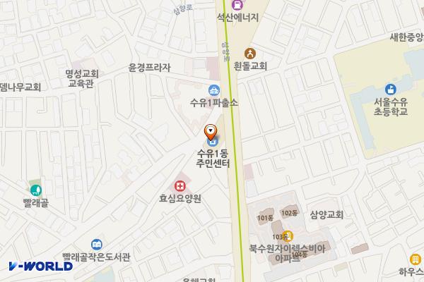 수유1동주민센터 위치 지도 — 서울특별시 강북구 삼양로 299