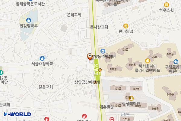 광명빌딩 민간 개방화장실 위치 지도 — 서울특별시 강북구 삼양로 265
