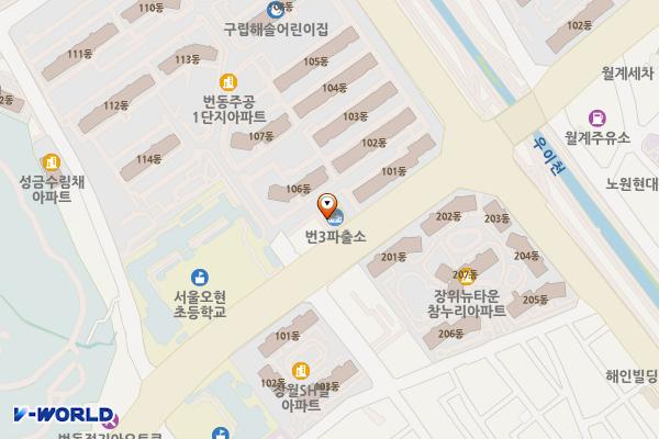 번3파출소 화장실 위치 지도 — 서울특별시 강북구 월계로 227 (번동, 번3파출소)