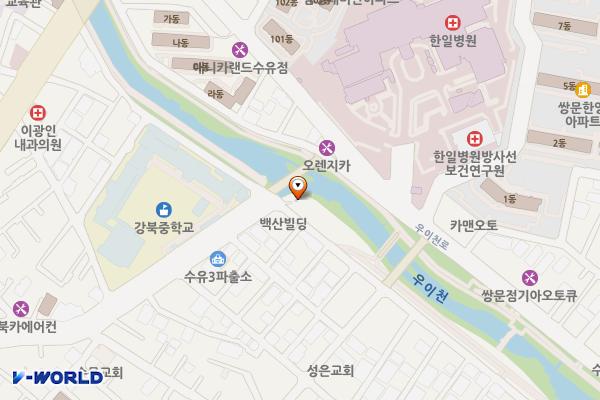 강북중학교 옆 공중화장실 위치 지도 — 서울특별시 강북구 수유동 647-2