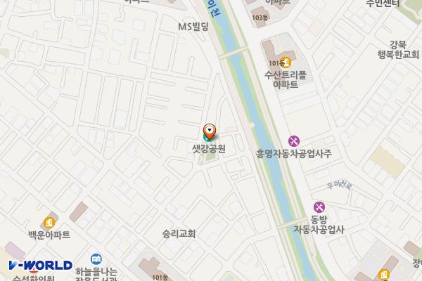 샛강어린이공원 화장실 위치 지도 — 서울특별시 강북구 도봉로96다길 6 (번동)