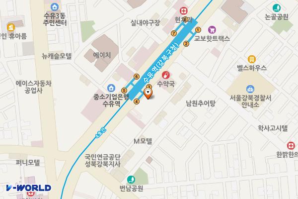 가든타워 개방화장실 위치 지도 — 서울특별시 강북구 도봉로 328 (번동, 가든타워빌딩)