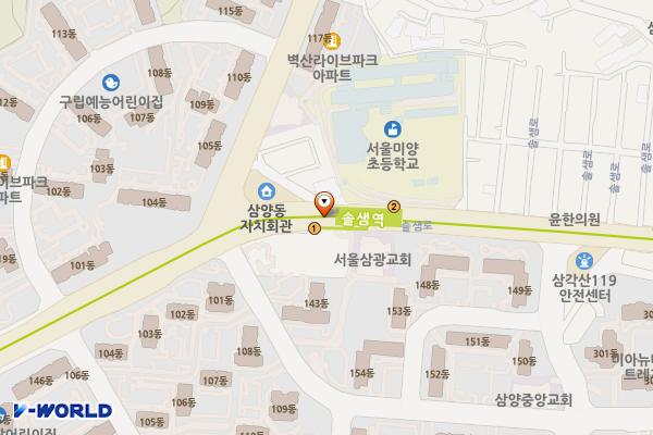 솔샘역 화장실 위치 지도 — 서울특별시 강북구 미아동 1353-20