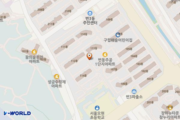 오현어린이공원 화장실 위치 지도 — 서울특별시 강북구 한천로105길 23 (번동, 번동1단지주공아파트)