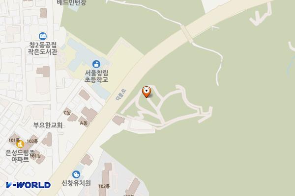초안산 하늘꽃정원 위치 지도 — 서울특별시 도봉구 창동 산192