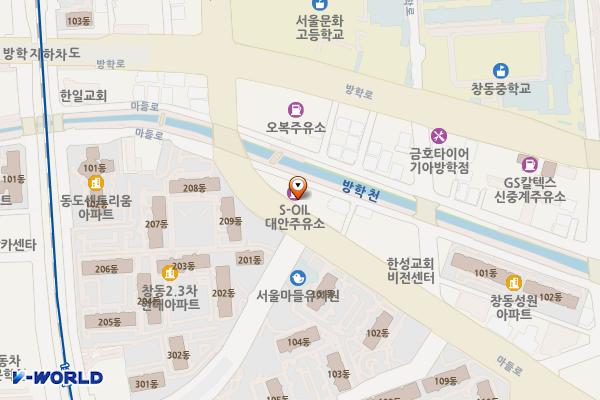 극동유화㈜대안주유소 위치 지도 — 서울특별시 도봉구 마들로 574