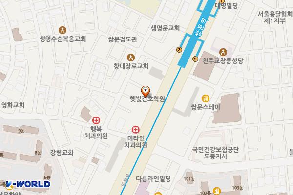 햇빛요양보호사교육원 위치 지도 — 서울특별시 도봉구 도봉로463-1