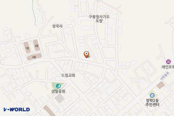 방아골종합사회복지관 위치 지도 — 서울특별시 도봉구 시루봉로17길 42