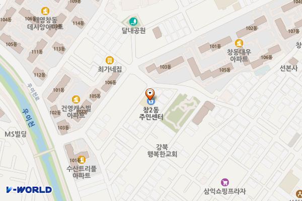 창2동 주민센터 위치 지도 — 서울특별시 도봉구 덕릉로59길 73-3