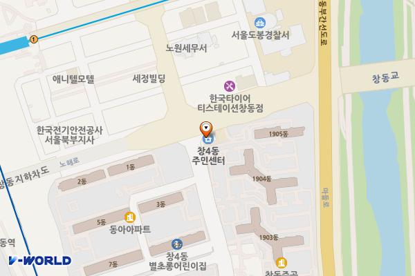 창4동 주민센터 위치 지도 — 서울특별시 도봉구 노해로 390
