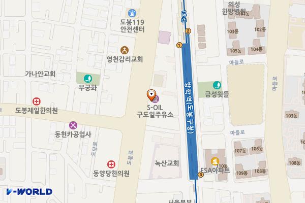 구도일주유소 도봉 위치 지도 — 서울특별시 도봉구 도봉로 706