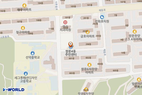 쌍문4동 주민센터 위치 지도 — 서울특별시 도봉구 시루봉로 62-7