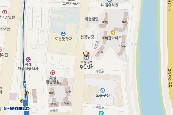 도봉서원종합사회복지관 위치 지도 — 서울특별시 도봉구 마들로 668