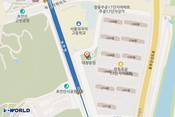 대창어린이공원 위치 지도 — 서울특별시 도봉구 창동 38-4
