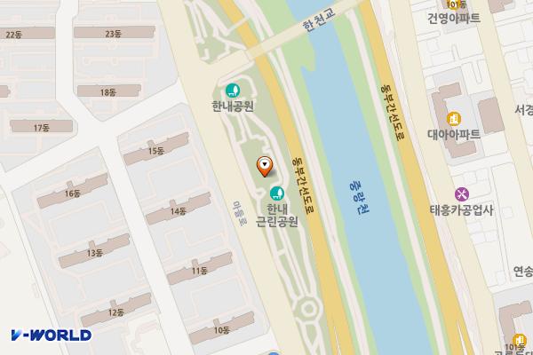 한내근린공원 위치 지도 — 서울특별시 노원구 월계3동청소년아지트